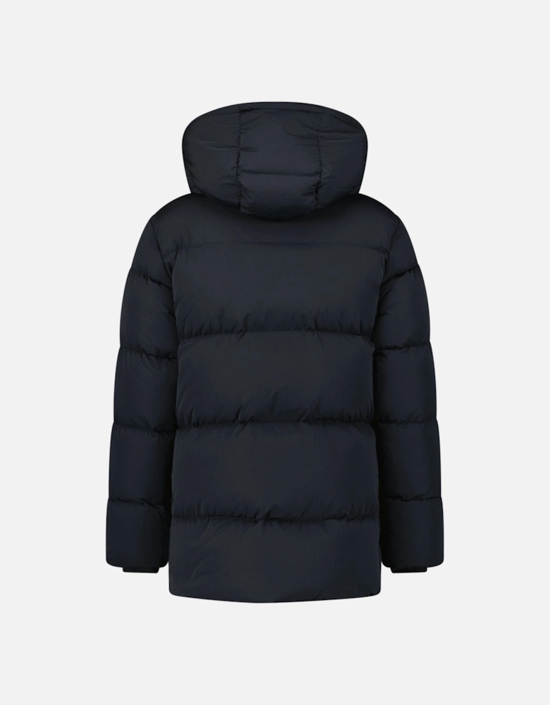 Technical Nylon Puffer Coat in Black