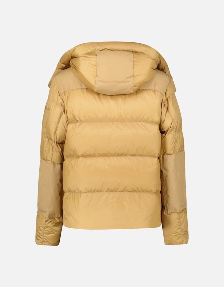 'Leeds' Detachable Sleeve Hooded Down Jacket Warm Honey