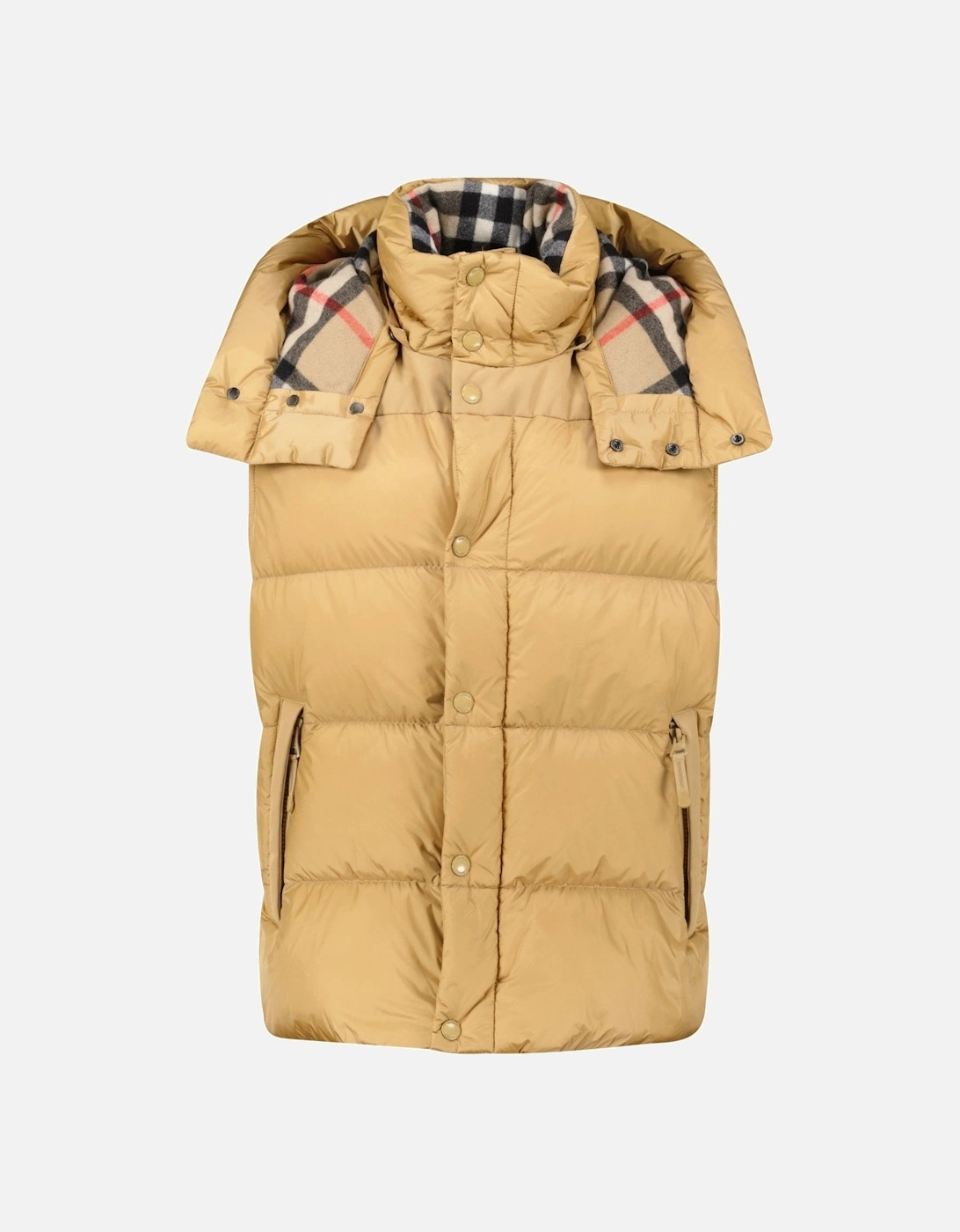 'Leeds' Detachable Sleeve Hooded Down Jacket Warm Honey