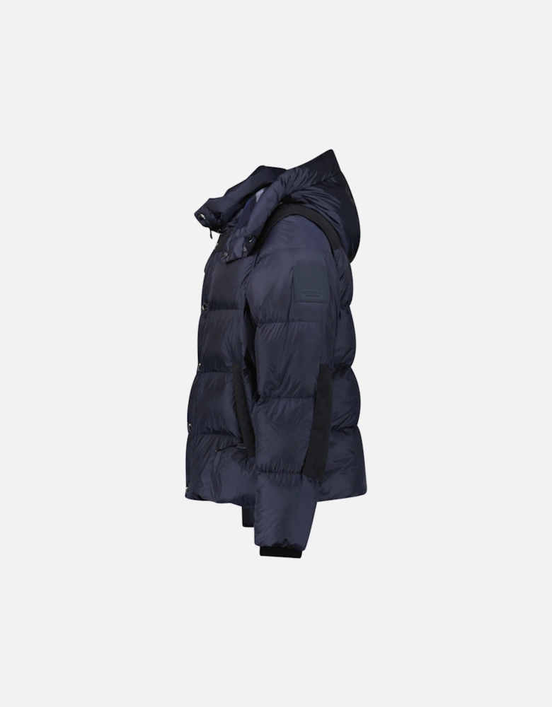 'Leeds' Detachable Sleeve Hooded Down Jacket Navy