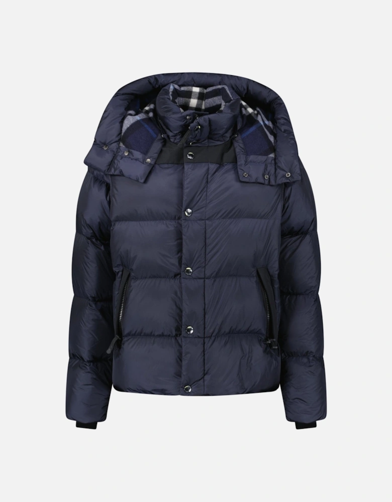 'Leeds' Detachable Sleeve Hooded Down Jacket Navy