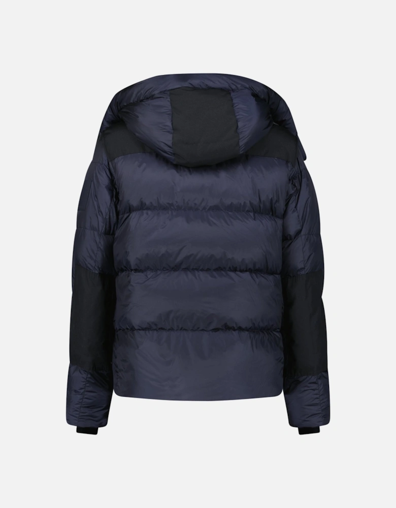 'Leeds' Detachable Sleeve Hooded Down Jacket Navy