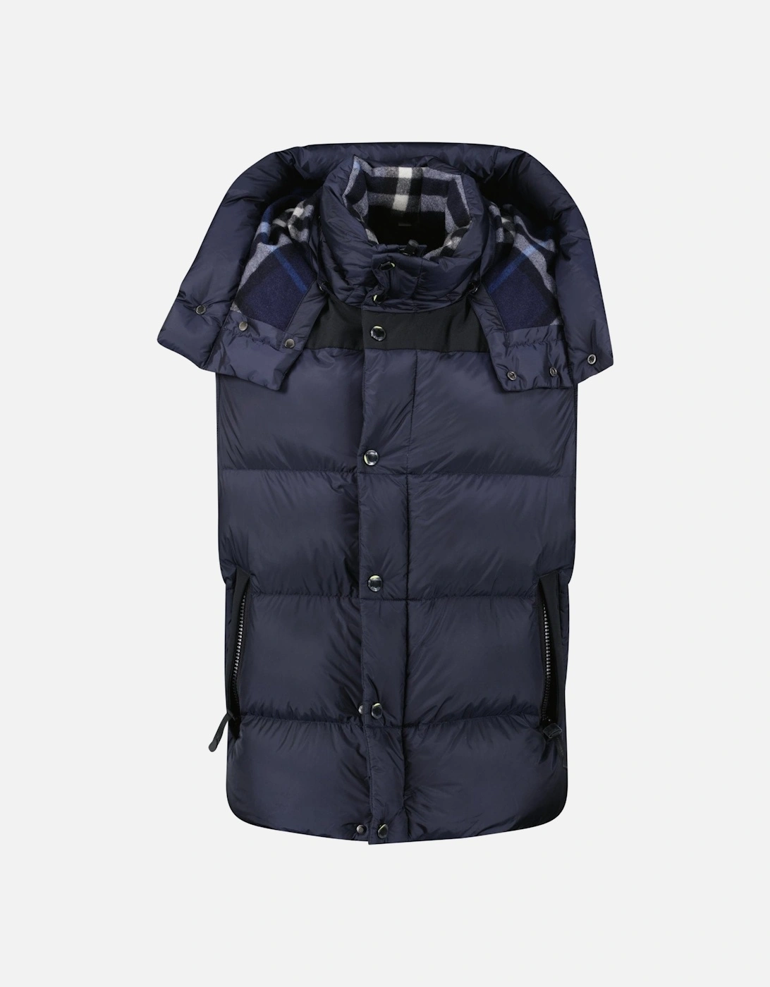 'Leeds' Detachable Sleeve Hooded Down Jacket Navy