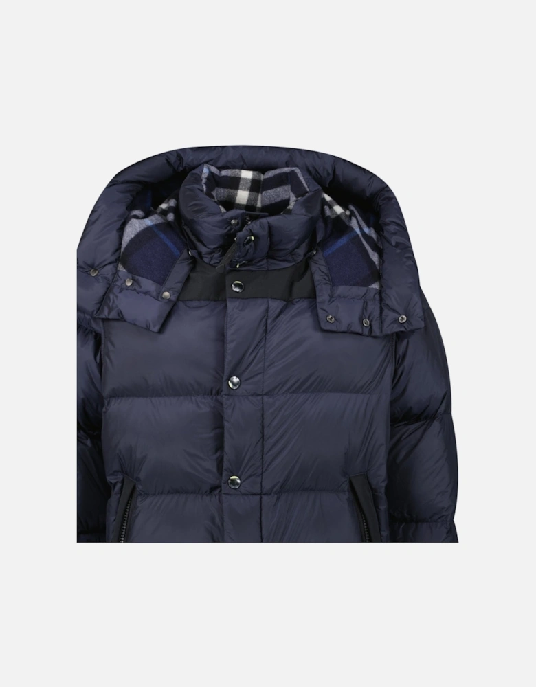 'Leeds' Detachable Sleeve Hooded Down Jacket Navy