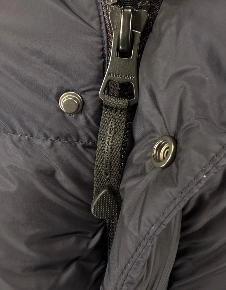 'Leeds' Detachable Sleeve Hooded Down Jacket Navy