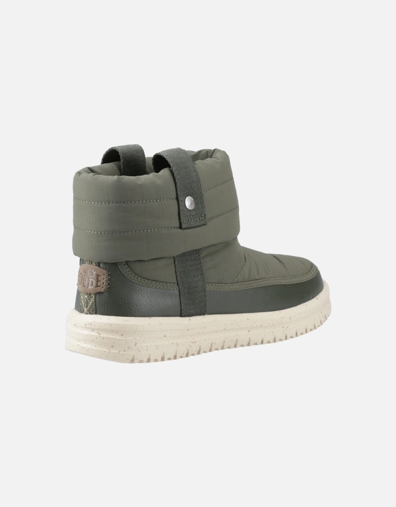 HEYDUDE Camden Cuff Nylon Quilt Nylon Women's Dark Olive Winter Ankle Boots