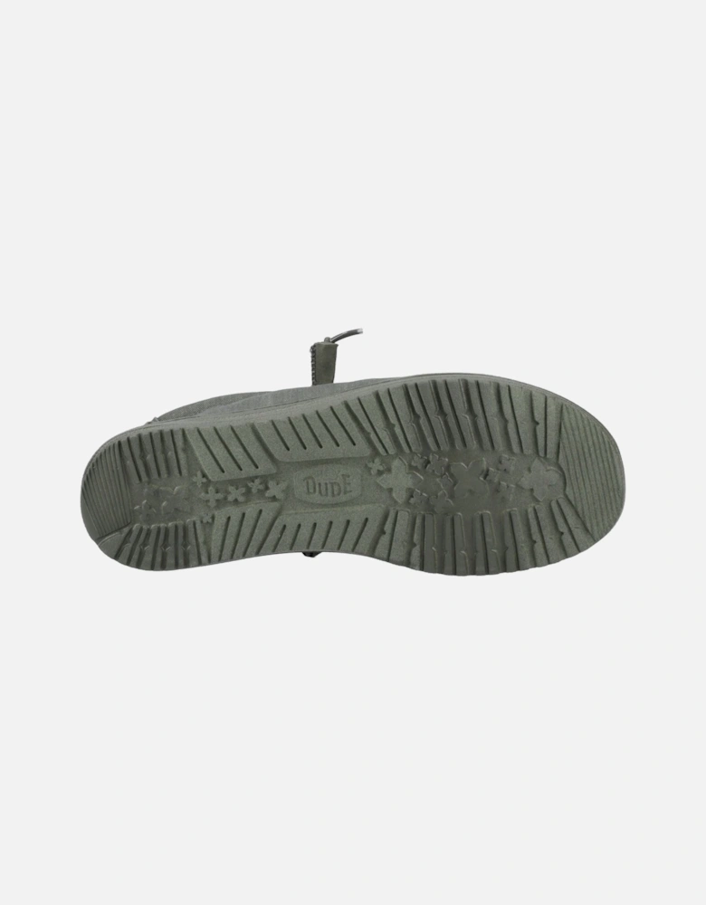 HEYDUDE Wally Stretch Canvas Cotton Men's Deep Green Moccasins Shoes