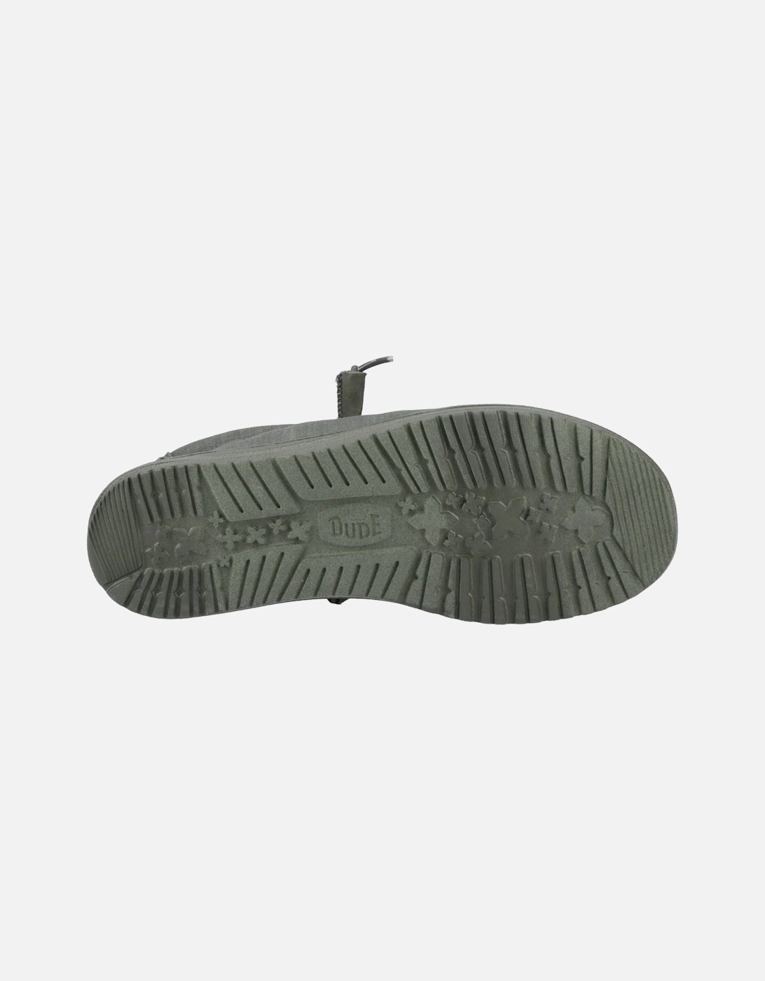HEYDUDE Wally Stretch Canvas Cotton Men's Deep Green Moccasins Shoes