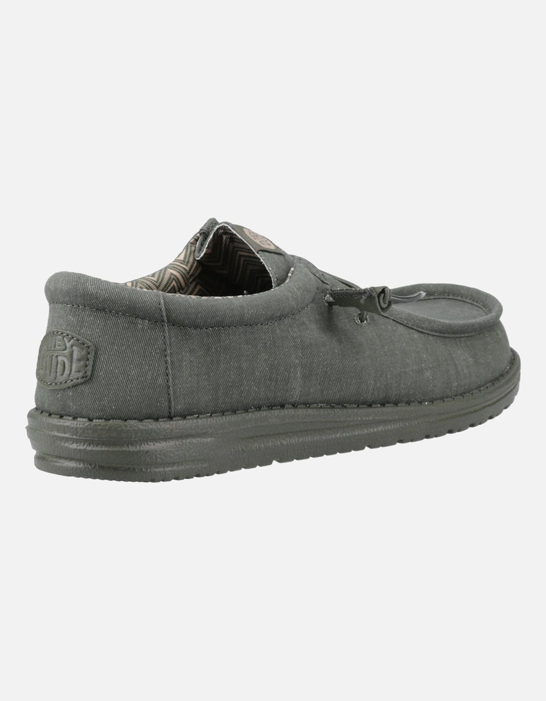 HEYDUDE Wally Stretch Canvas Cotton Men's Deep Green Moccasins Shoes