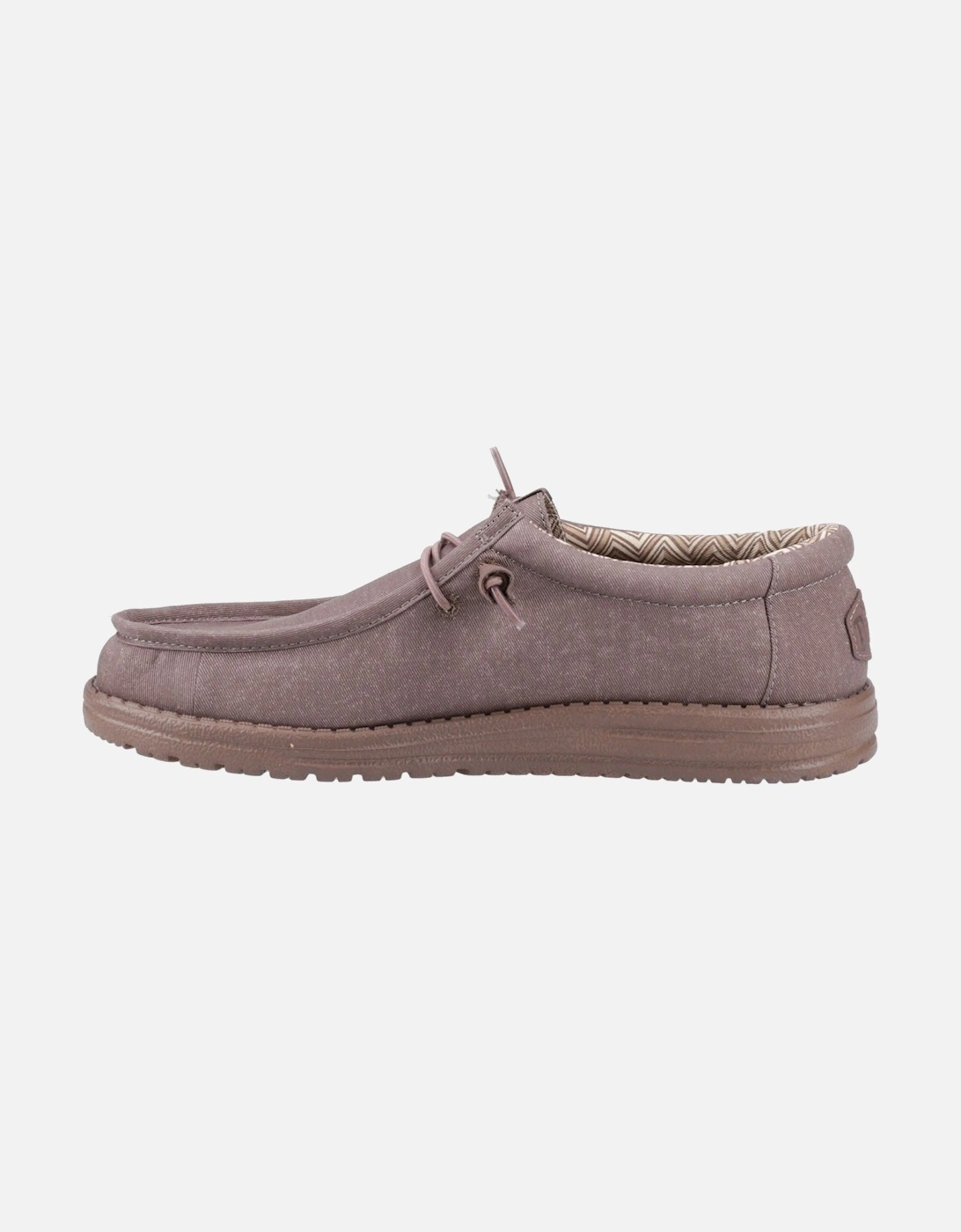 HEYDUDE Wally Stretch Canvas Cotton Men's Deep Taupe Moccasins Shoes