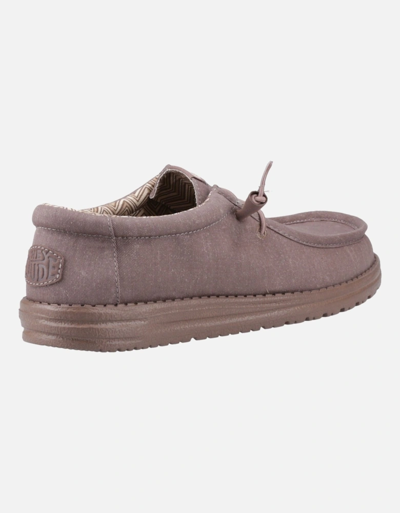 HEYDUDE Wally Stretch Canvas Cotton Men's Deep Taupe Moccasins Shoes