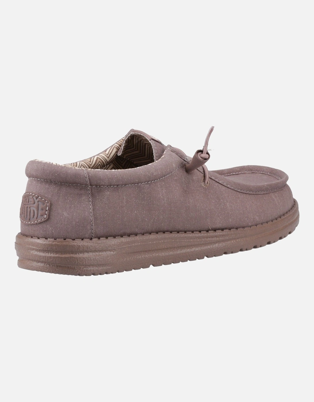 HEYDUDE Wally Stretch Canvas Cotton Men's Deep Taupe Moccasins Shoes