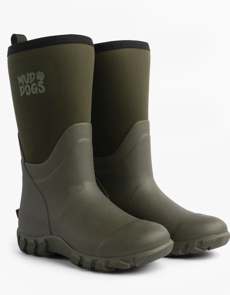 RUTLAND MID Unisex Neoprene Wellington Boots Olive