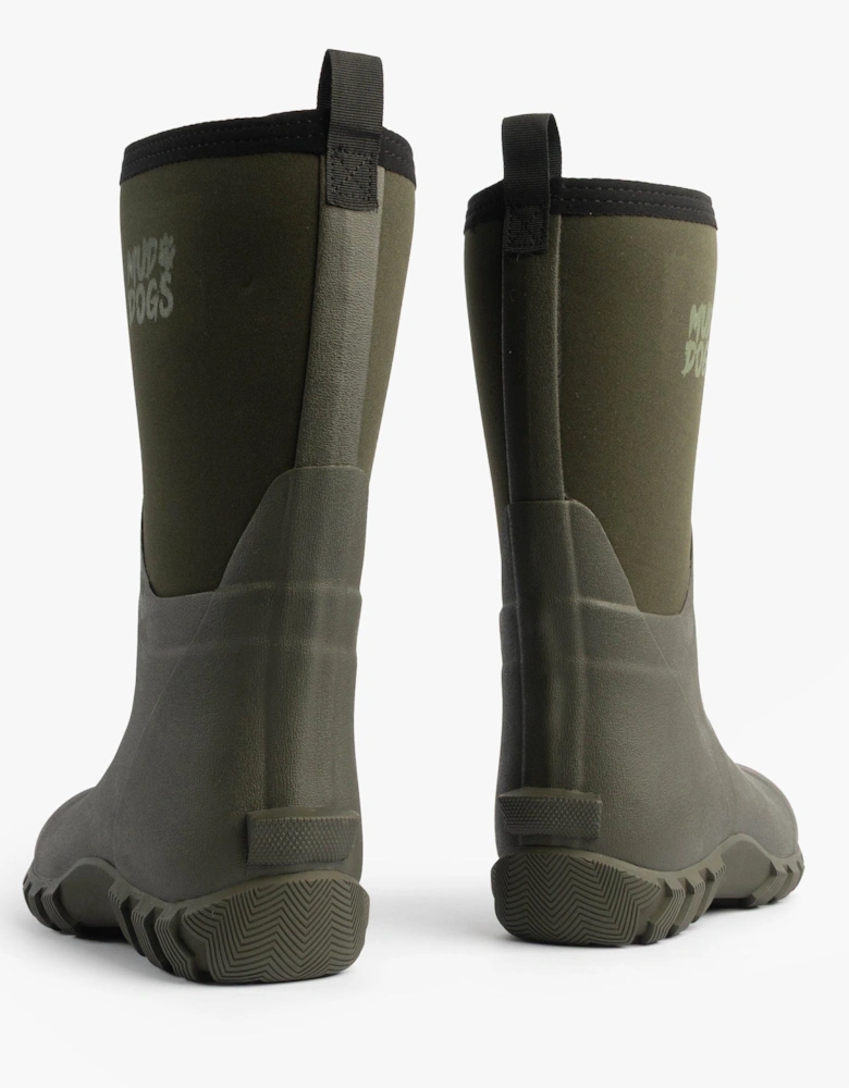 RUTLAND MID Unisex Neoprene Wellington Boots Olive