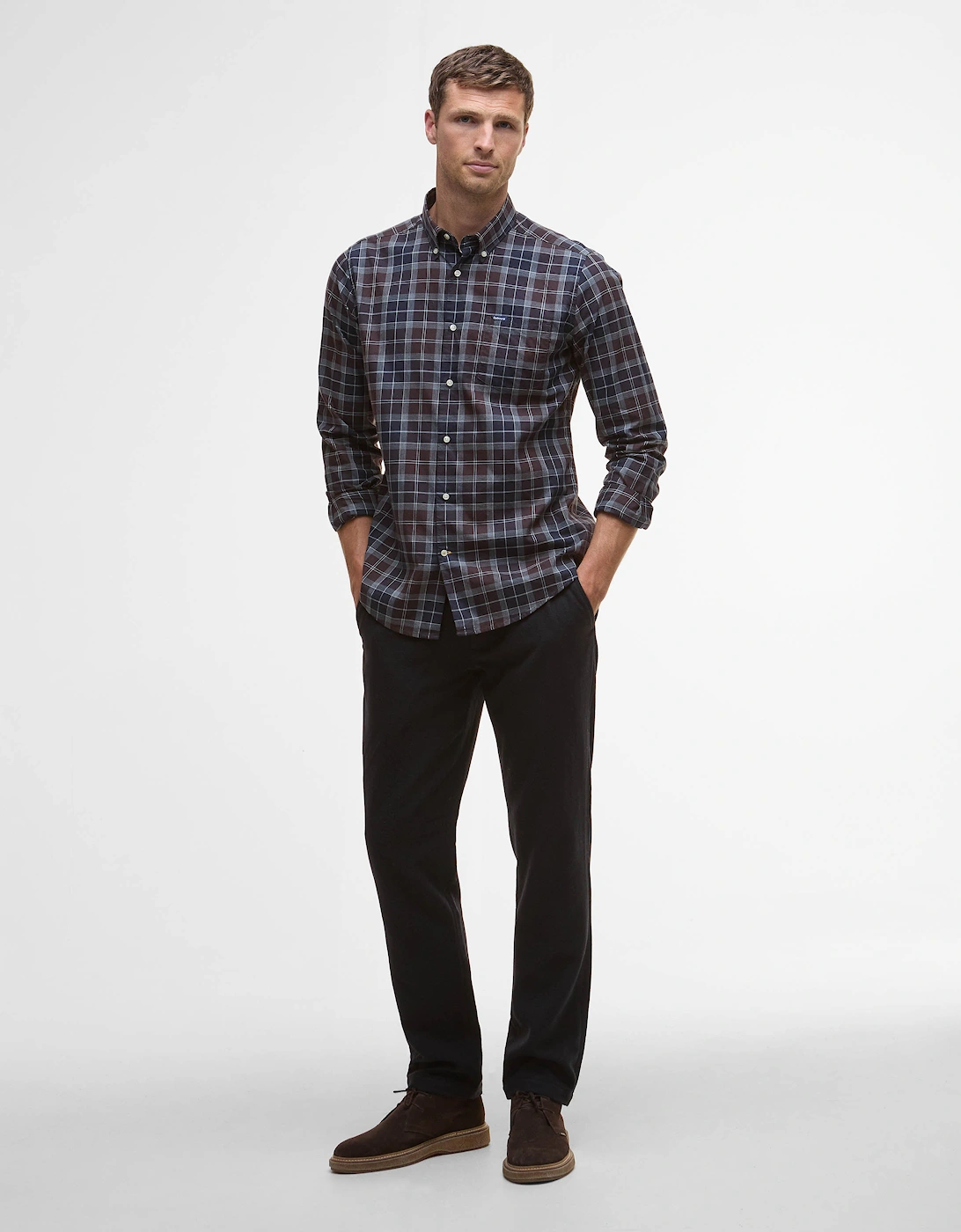 Wetherham Tailored Mens Shirt - Midnight Oak Tartan
