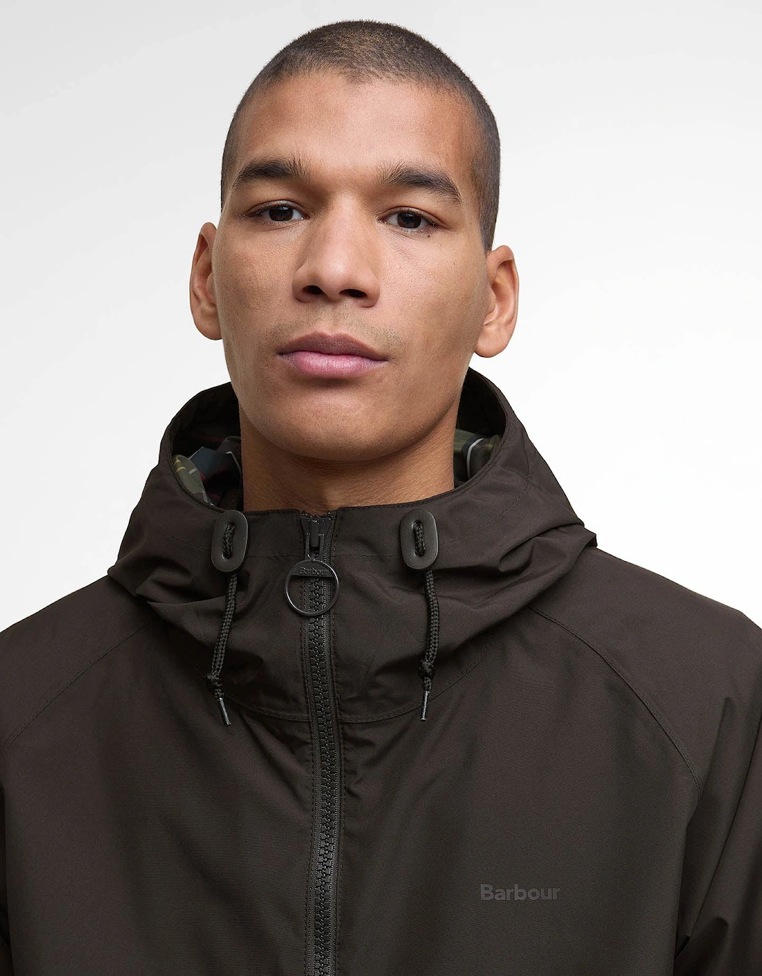 Hooded Domus Mens Waterproof Jacket - Black Oak
