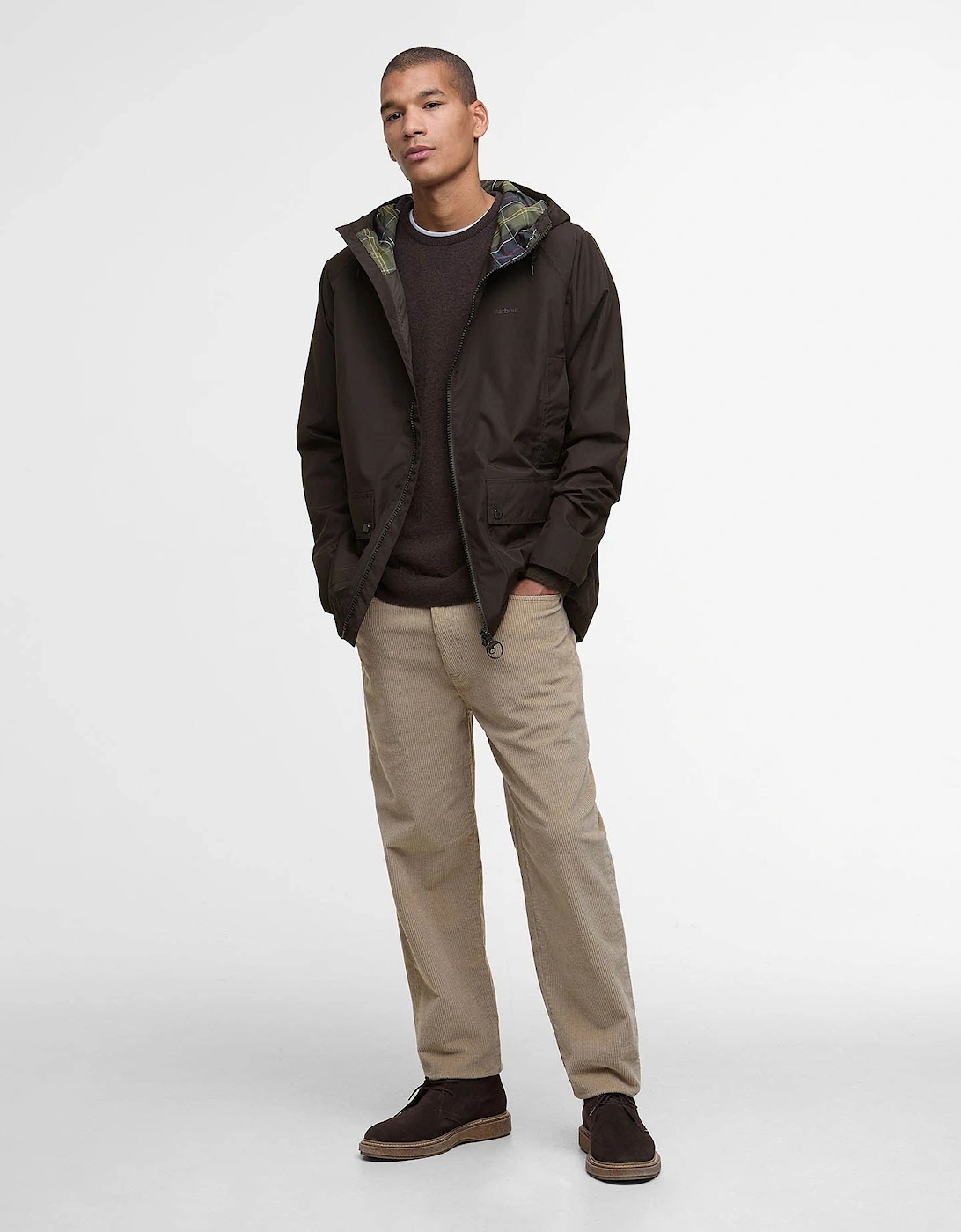 Hooded Domus Mens Waterproof Jacket - Black Oak, 7 of 6