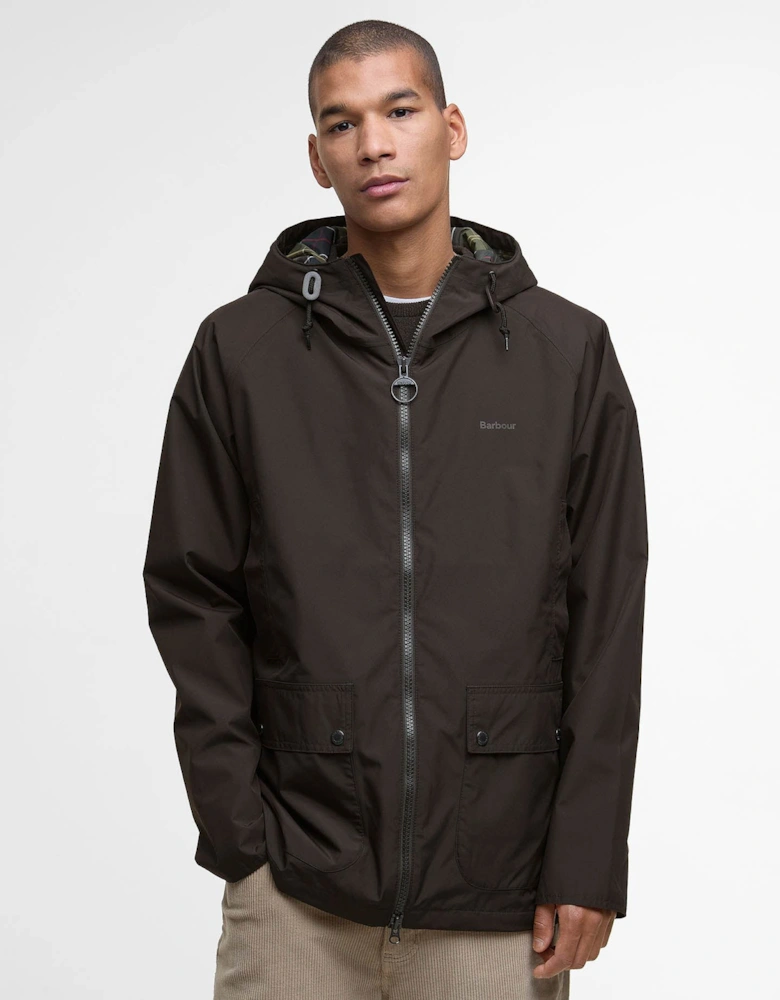 Hooded Domus Mens Waterproof Jacket - Black Oak
