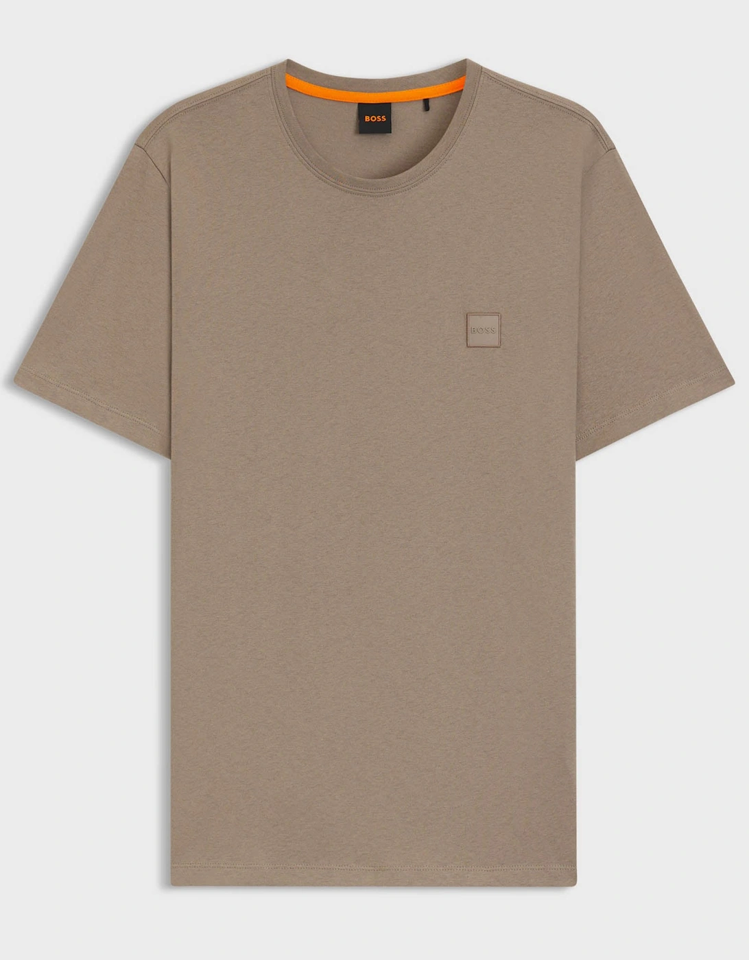 BOSS Orange Tales Mens Cotton-Jersey T-shirt With Logo Patch - Open Green 346, 2 of 1