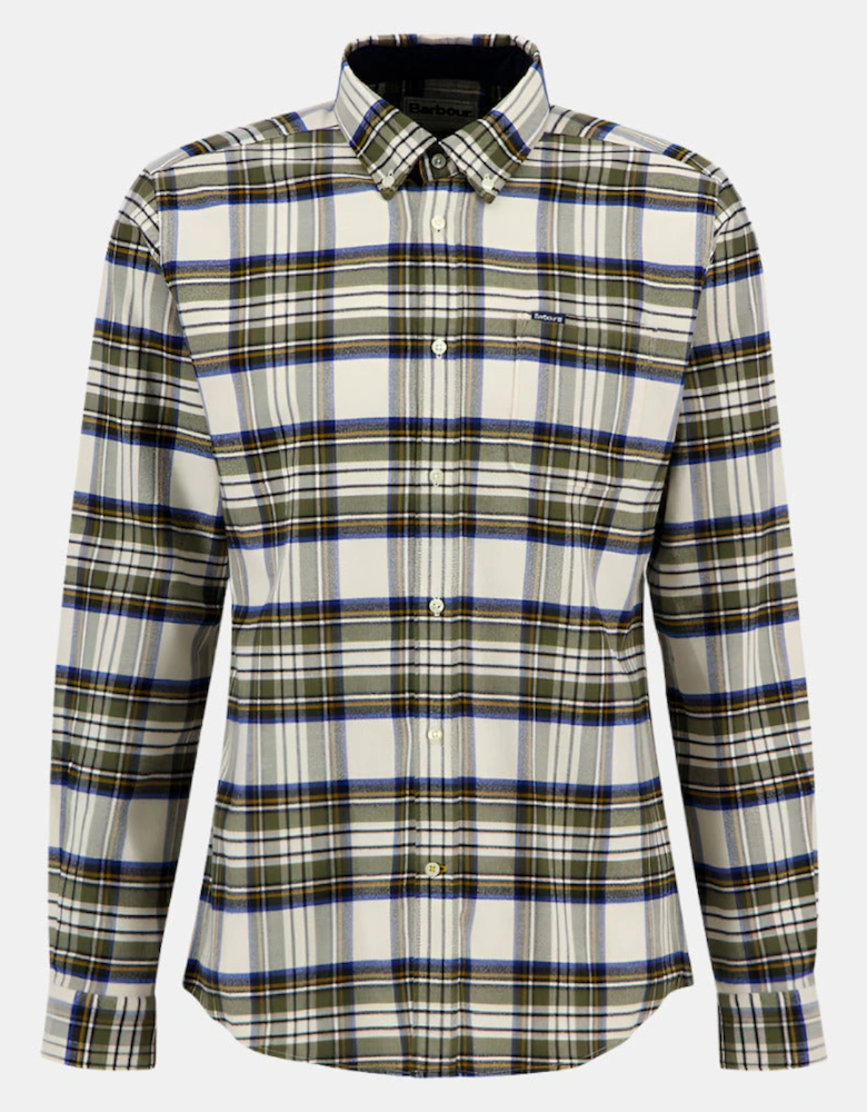 Ronan Tailored Check Mens Shirt - Ecru Marl