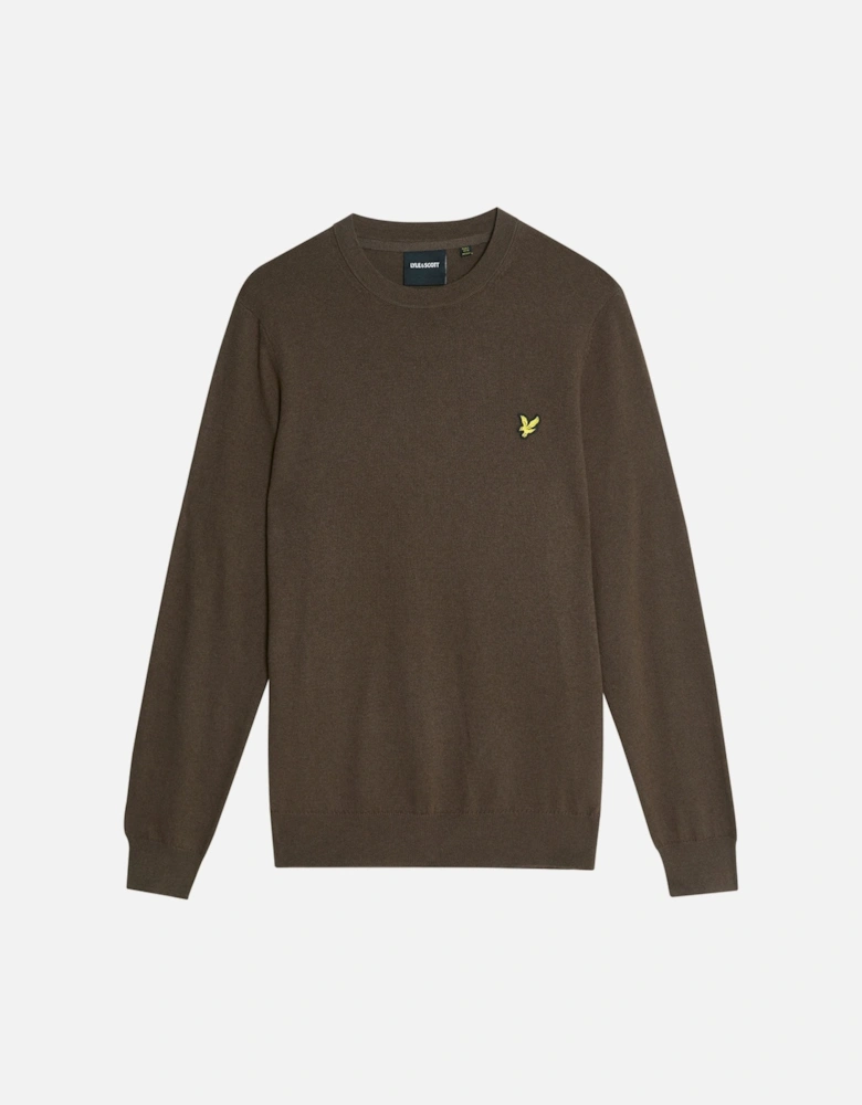 Lyle & Scott Cotton Merino Mens Crew Neck Jumper - X863 Espresso
