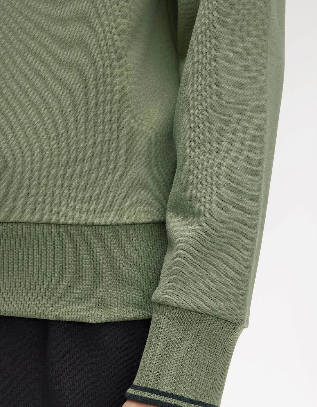Mens Half Zip Sweatshirt - Laurel Wreath Green/Black/Black Z50
