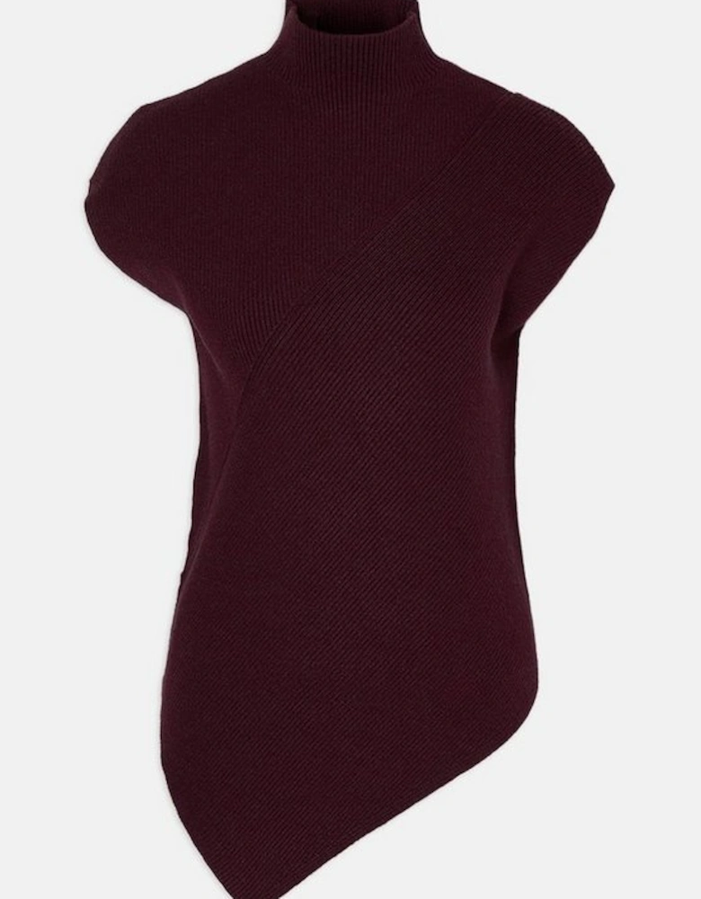 Soft Ribbed Asymmetric Hem Knitted Top