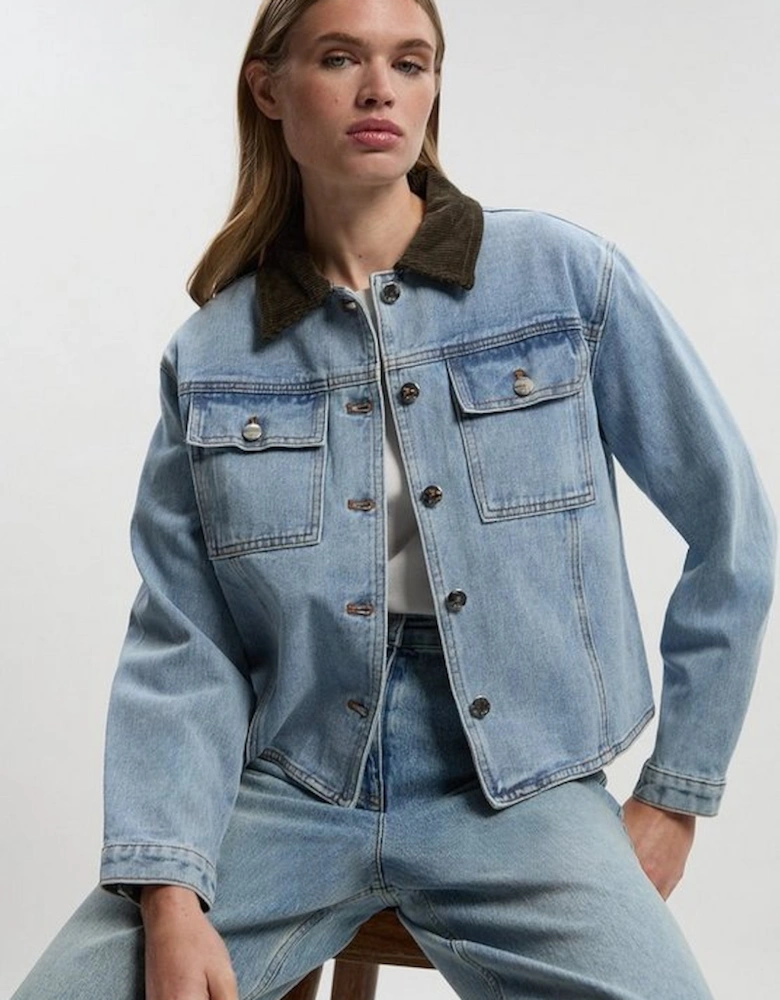 Denim and Cord Mix Jacket