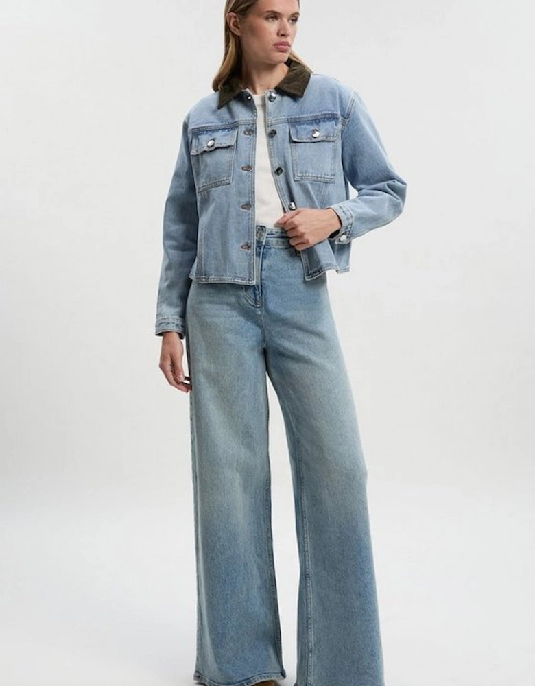 Denim and Cord Mix Jacket