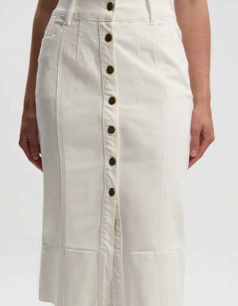 Denim Corset Waist Detail Pencil Skirt