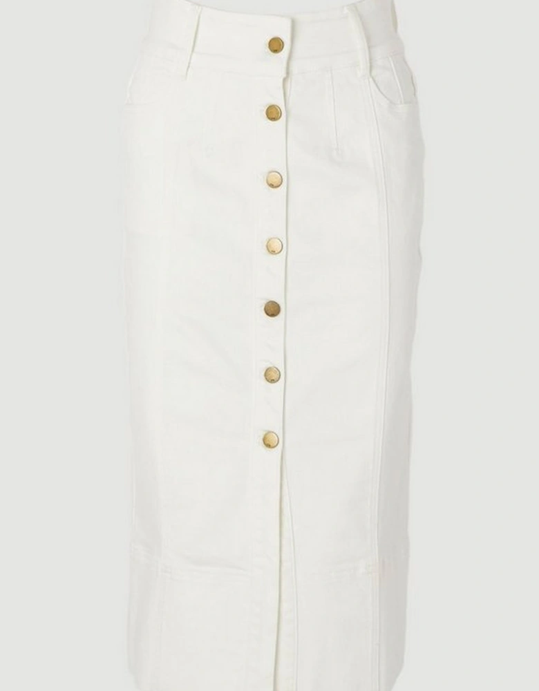 Denim Corset Waist Detail Pencil Skirt