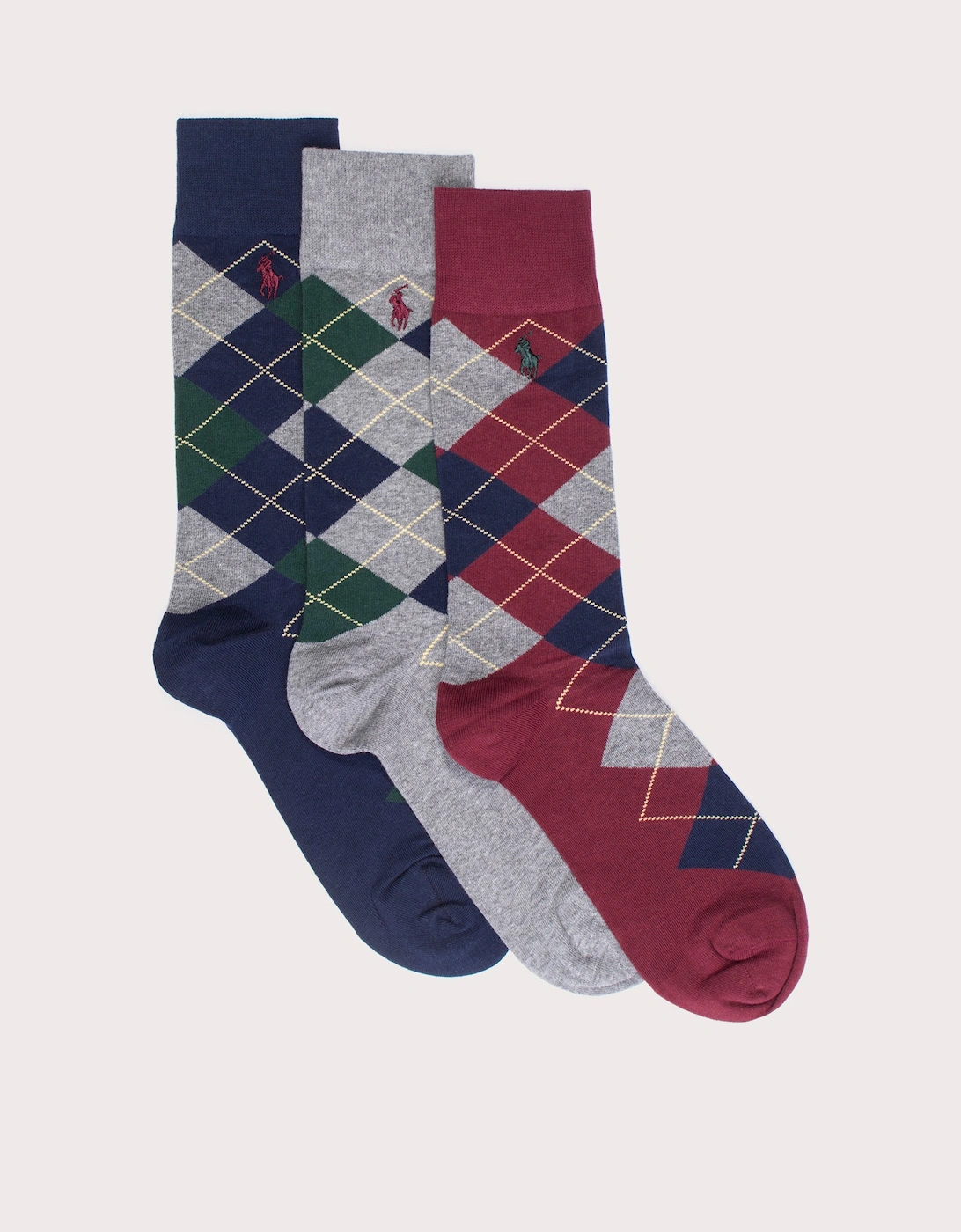 Three Pack of Argyle Crew Socks, 3 of 2