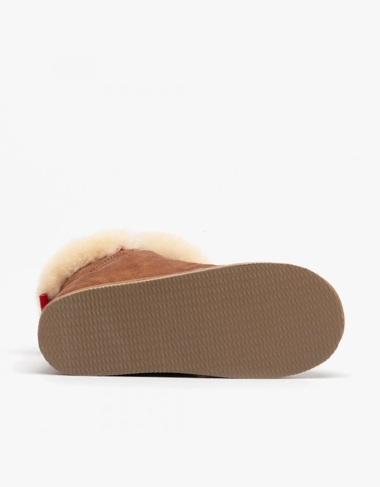 BELLA Womens Sheepskin Slipper Boots Antique/Cognac
