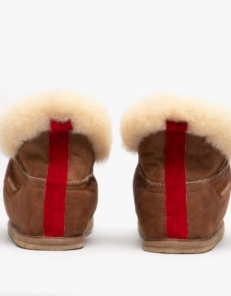 BELLA Womens Sheepskin Slipper Boots Antique/Cognac
