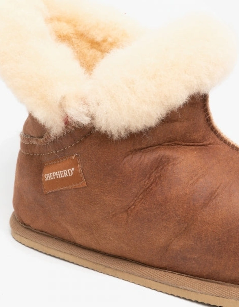 BELLA Womens Sheepskin Slipper Boots Antique/Cognac