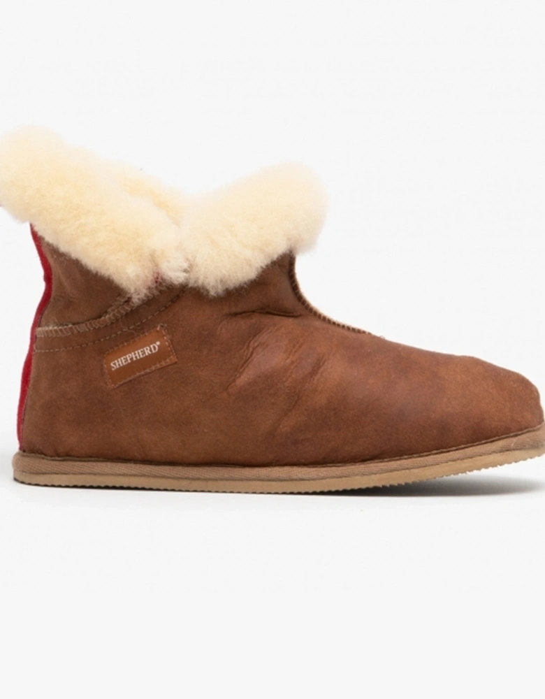 BELLA Womens Sheepskin Slipper Boots Antique/Cognac
