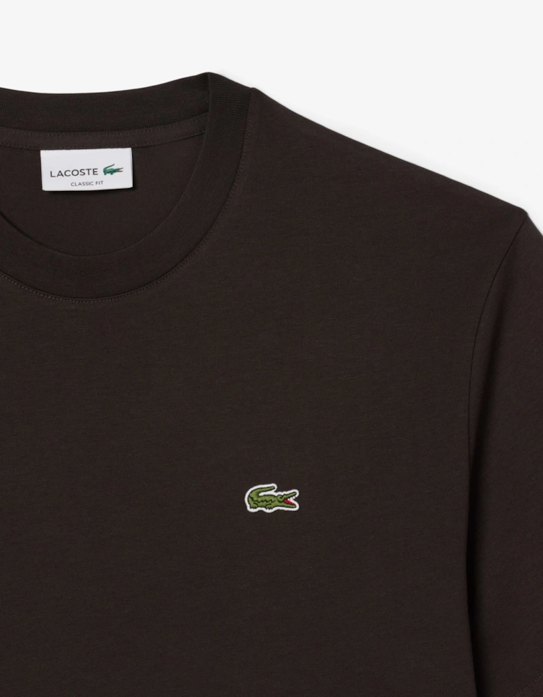 Mens Classic Fit Cotton Jersey T-Shirt - Brown SKB