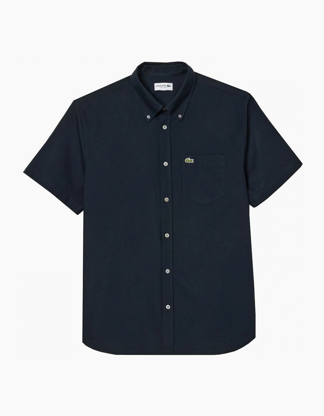 Lacoste Men's Black Navy Blue Short Sleeved Shirt - Size: 42/Regular