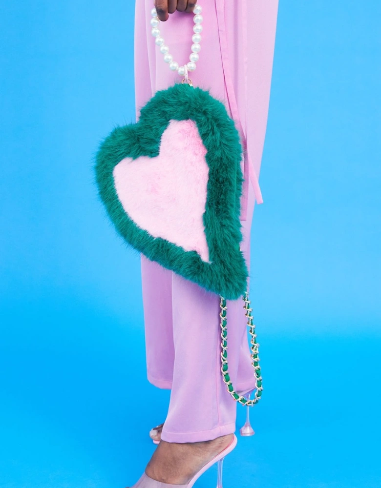 Faux Fur Love Heart Bag