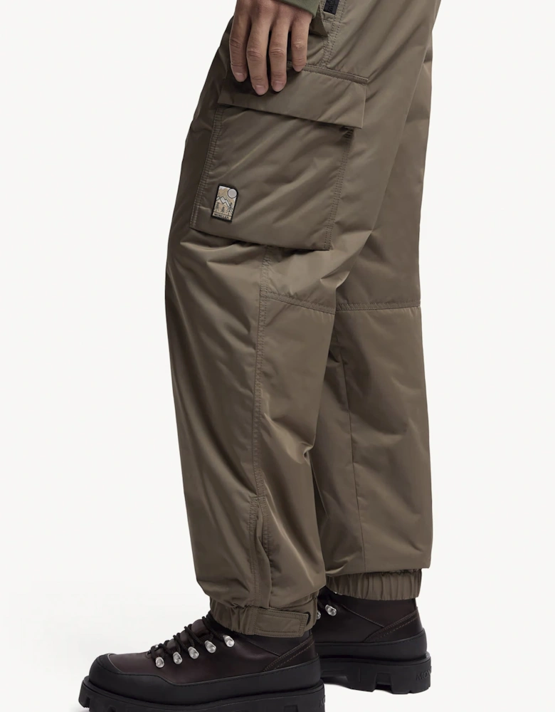 Cuffed Nylon Trousers Khaki