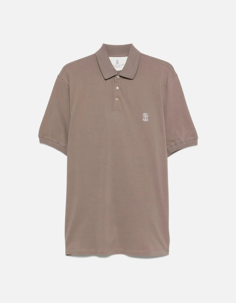 Emblem Piquet Polo Beige