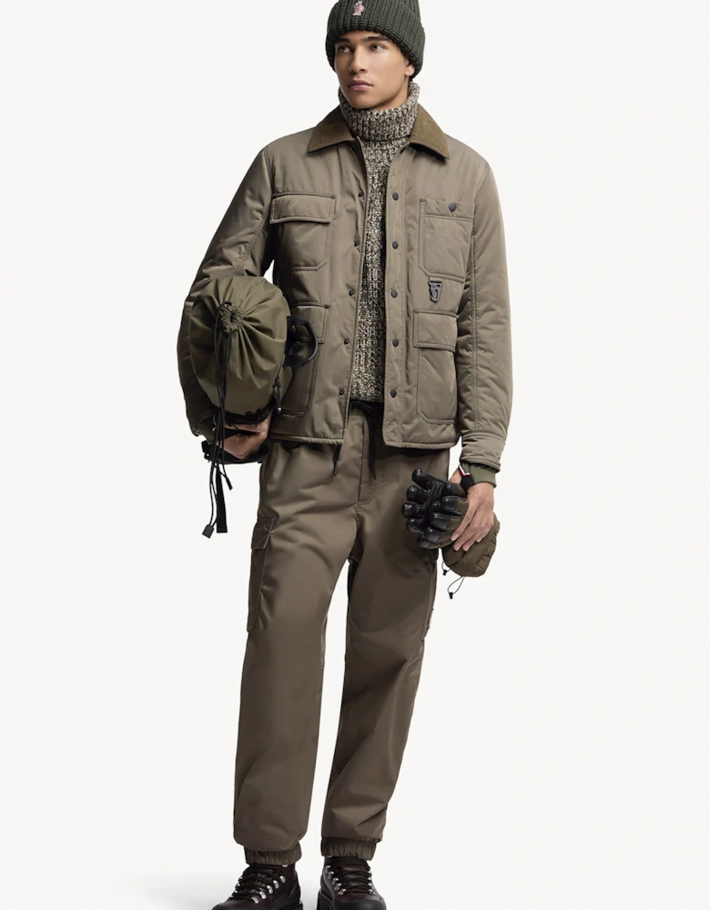 Cuffed Nylon Trousers Khaki