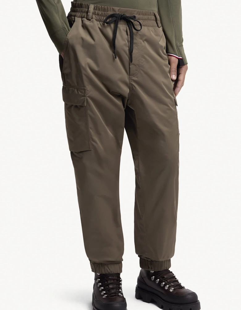 Cuffed Nylon Trousers Khaki