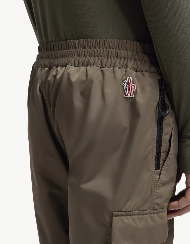 Cuffed Nylon Trousers Khaki