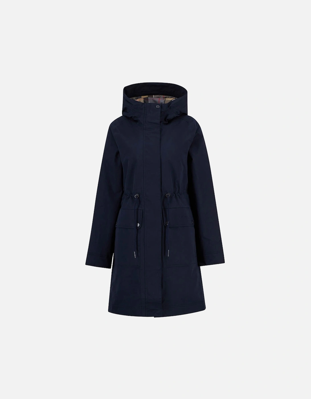 Bowlees Womens Long Waterproof Jacket - Deep Navy/Dress Tartan, 2 of 1
