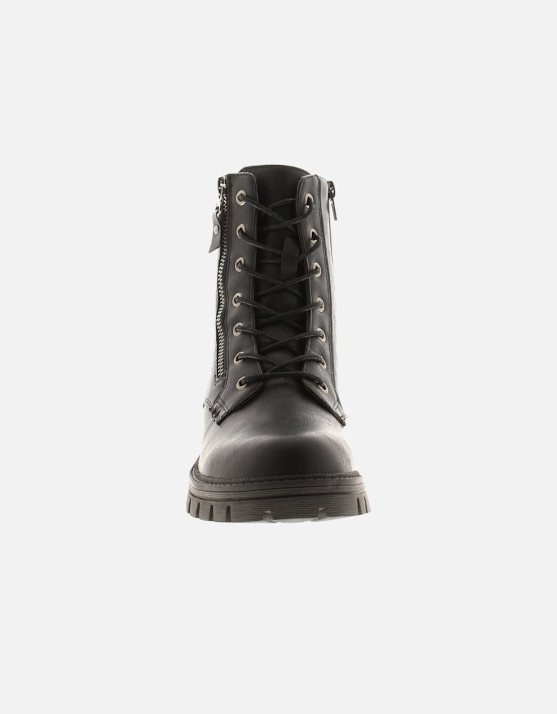 Womens Biker Boots March Zip black UK Size