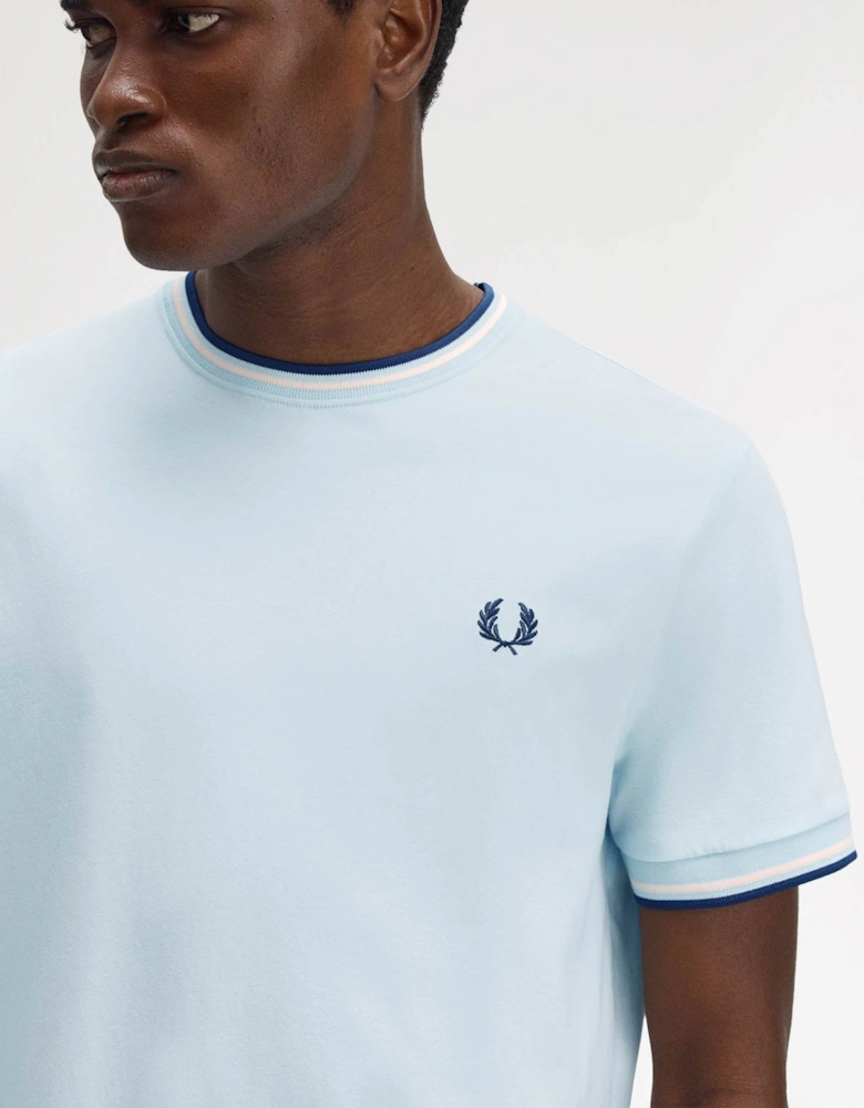 Mens Twin Tipped T-Shirt - Light Ice/Silky Peach/Tennis Blue Z54