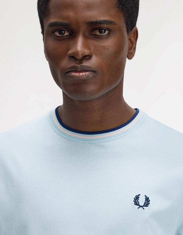 Mens Twin Tipped T-Shirt - Light Ice/Silky Peach/Tennis Blue Z54