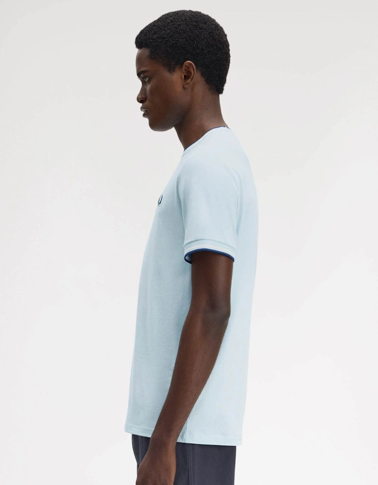 Mens Twin Tipped T-Shirt - Light Ice/Silky Peach/Tennis Blue Z54