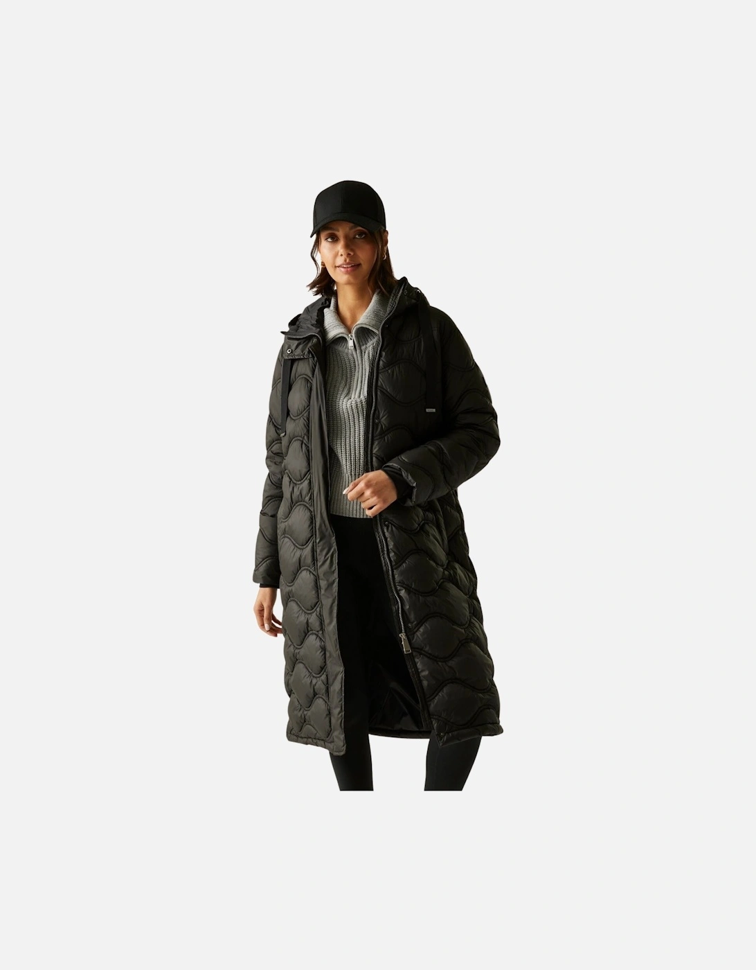 Womens Embrie Longline Water Repellent Padded Jacket, 2 of 1